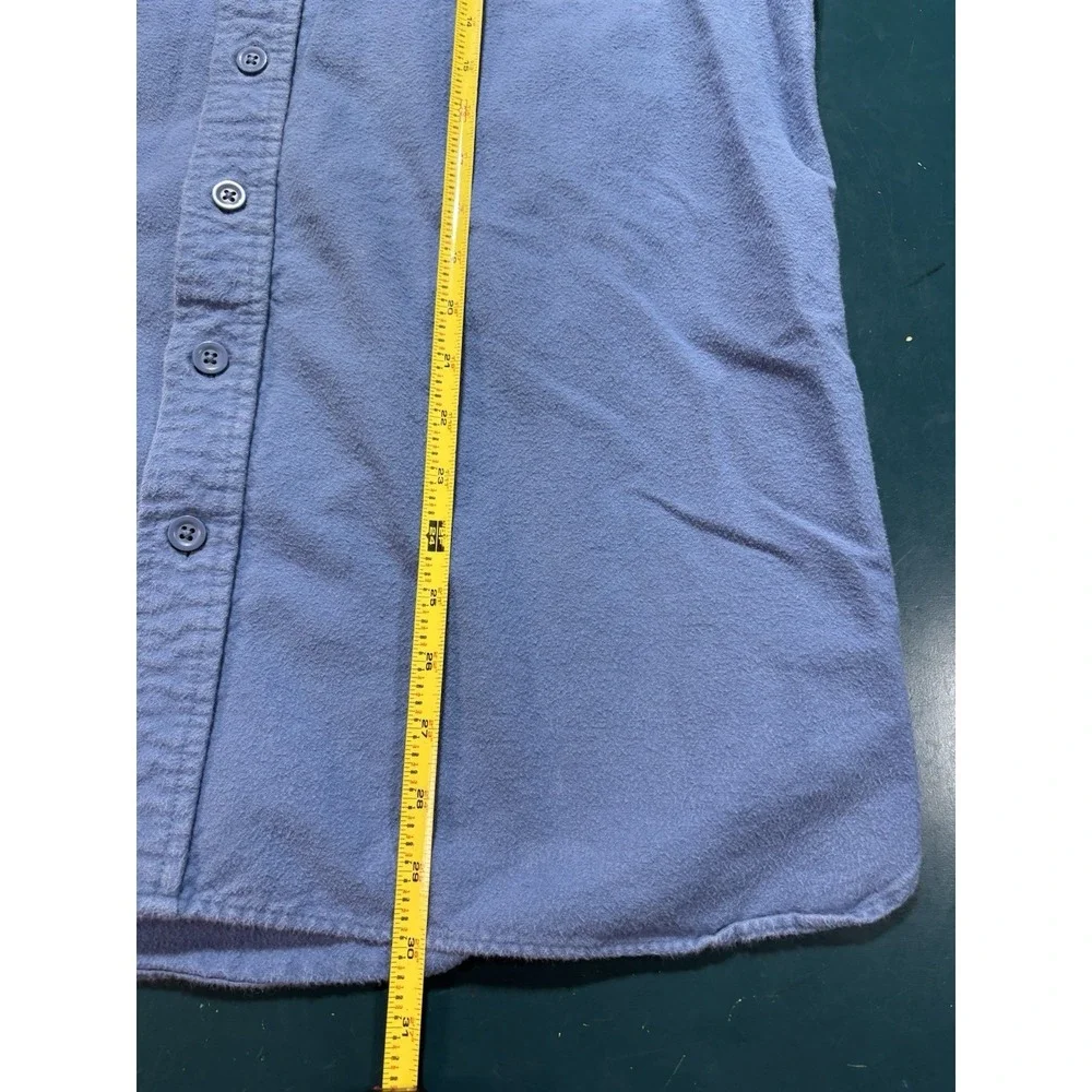 Vintage LL Bean Chamois Cloth Shirt Men's Large Tall Light Blue Heavy Cotton